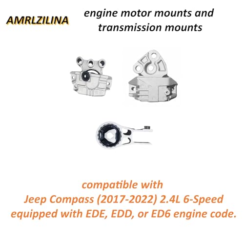 Engine Motor Transmission Mount Kit for Compass 2017-2022 - size: 2017-2022 Jeep Compass 2.4L 6 Speed