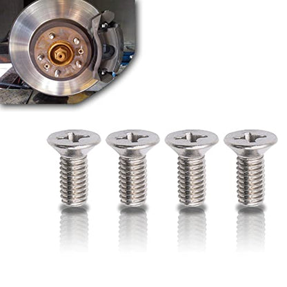 4 Pieces Braking Disc Rotor Screws, Front Rear Stainless Braking Set Screws Kit, Suitable for Honda Hyundai and Kia Models Best Alternative to Mazda (Silver) - size: 4 PCS