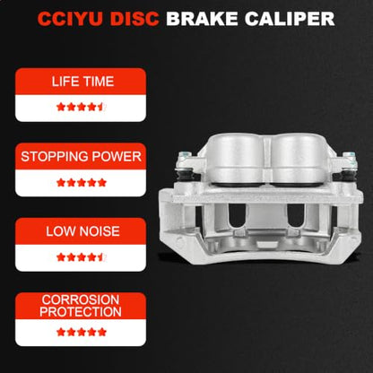 cciyu Front Right Disc Brake Caliper Assembly With Bracket 18B4750 - size: Front Right[18B4750]