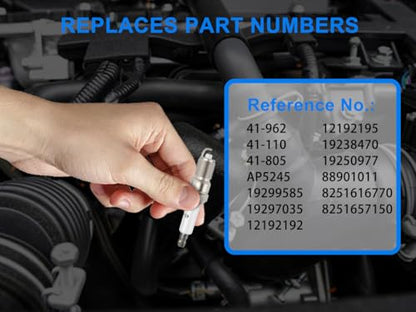 Iridium Spark Plugs Bujias Compatible with Chevy Silverado 1500 1999-2009 for Tahoe 2008 Compatible with GMC Sierra 1500 1999-2008 for Yukon 2003-2008 Replaces 41-962 19299585 12192192 AP5245 Set of 8 - style: 41-962