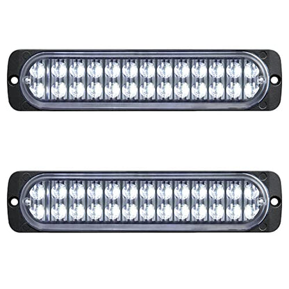 Pack of 2 Aluminum Housing Clear Lens White LED Reverse Backup Running Trailer Lights 7.5 Inch, DOT Compliant Waterproof Surface Mount Lighting for Truck Jeep RV - color: White, size: 7.5 INCH