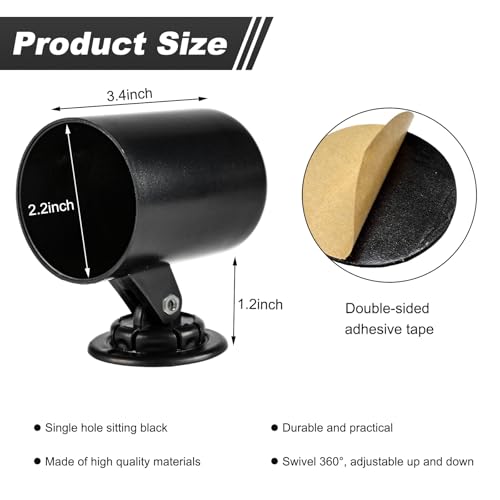 Car 2" 52mm One Hole Dash Gauge Pod Holder, ABS Plastic 1 Hole Gauge Console Dashboard Pod Mount, Universal Housing Pod Meter Cup Gauge to Vehicle's Dash, Car Accessories - color: One Hole