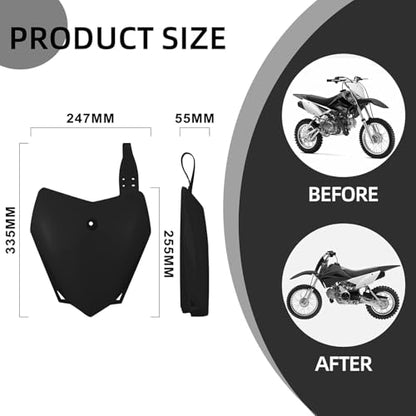 Plastics Kit with Number Plate for KLX110 15-26-Black - color: Black