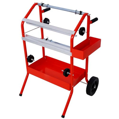 18” Multi-Roll Masking Paper Dispenser with Storage Tray - color: Red