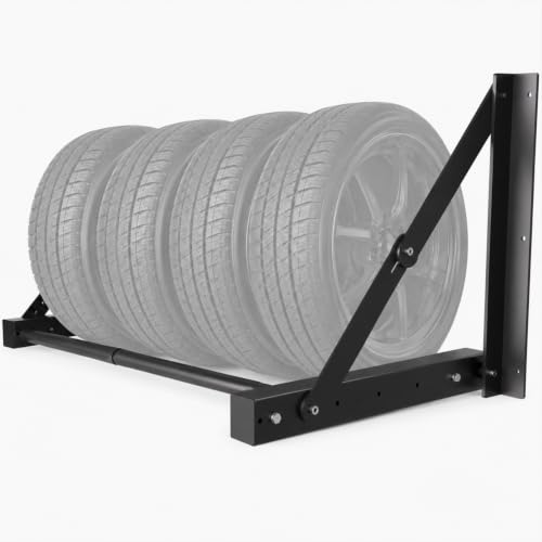 TRUSOON Wall-Mounted Folding Tire Rack, 600lb Capacity, 24-48 in Wide