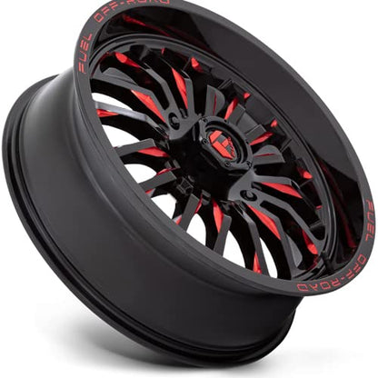 Fuel UTV D822 Arc 20x7 4x156 +13mm Black/Red Wheel Rim 20" Inch