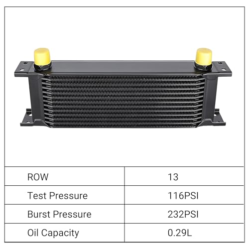 EVIL ENERGY 13 Row Oil Cooler, 10AN Engine Oil Cooler Universal - size: 13 Row