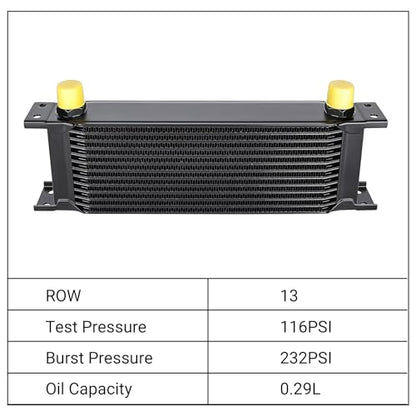 EVIL ENERGY 13 Row Oil Cooler, 10AN Engine Oil Cooler Universal - size: 13 Row