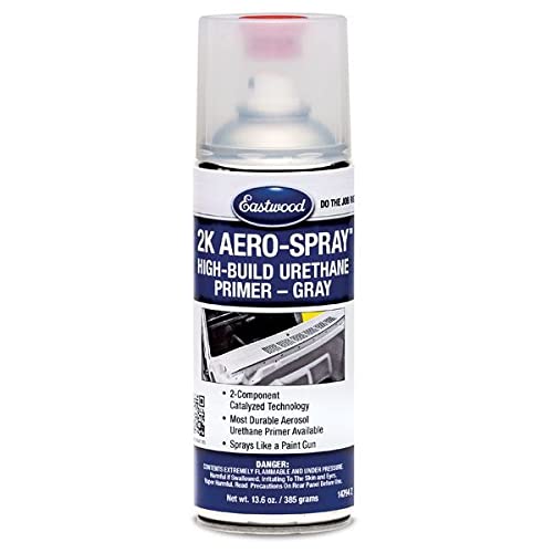 Eastwood 2K Urethane Gray Primer | AeroSpray Catalyzed Technology | High Build Durable Aerosol | Works on Painted or Epoxy Primed Surfaces | Paint Prep | 10-16 Sq Ft Coverage | 13.6 oz - style: Urethane Gray Primer (1 Pack)