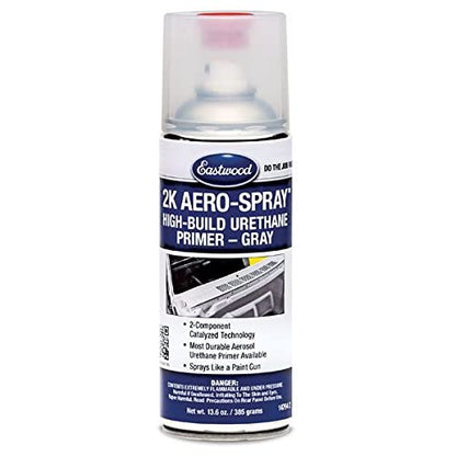 Eastwood 2K Urethane Gray Primer | AeroSpray Catalyzed Technology | High Build Durable Aerosol | Works on Painted or Epoxy Primed Surfaces | Paint Prep | 10-16 Sq Ft Coverage | 13.6 oz - style: Urethane Gray Primer (1 Pack)