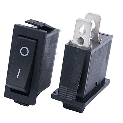 TWTADE / 8Pcs Boat Rocker Switch Latching ON/Off SPST 2 Pin 2 Position Car Auto Boat Rocker Toggle Switch Snap AC 250V/16A 125V/20A KCD3-101 - color: Black-ON/Off - KCD3, size: Narrow Rectangle