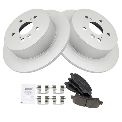 TRQ Rear Ceramic Brake Pad and Rotor Set Coated - style: BKA14738