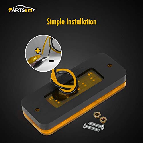 Partsam 20Pcs 4 Inch Led Rectangular Side Marker Clearance Lights, 8 LED Running Lights for Trailer Truck RV Camper Motorhome Car Truck, 12V (10 Amber + 10 Red)