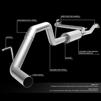 DNA MOTORING CBE-NTT07-56L Stainless Steel Cat Back Exhaust System [Compatible with 04-15 Nissan Titan]