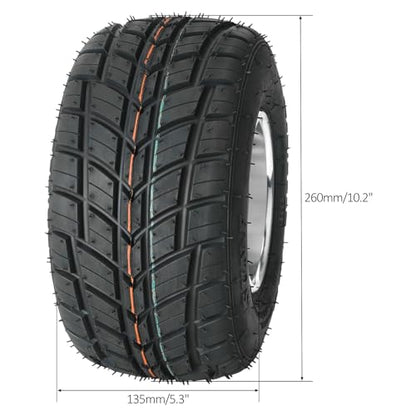 2pcs Front 5in Rain Road Tires, 10x4.50-5 10x4.50x5 Go Kart Tires and Rims for Racing Kart Quad Drifting Mini Bikes (Offset: 32mm) - size: 2 tire