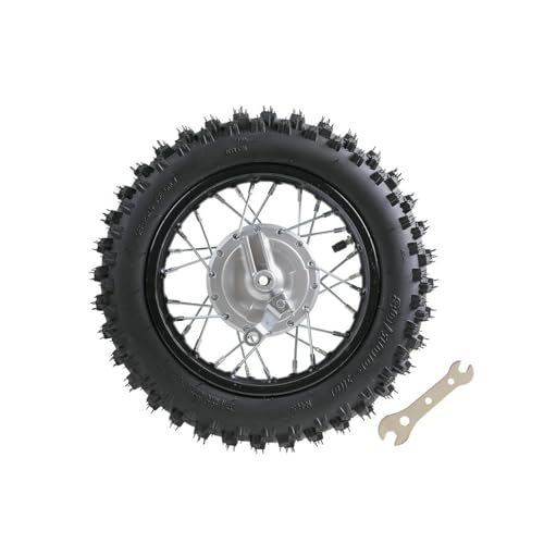 Front Rear Wheel Set, 80/100-10 Rear 60/100-12 Front Tire & Rim Tube with Drum Brake Assembly, 12mm Axle Hole Complete 12” 10“ inch Wheels for CRF50 70 XR70 110cc 90cc TTR Dirt Pit Bike