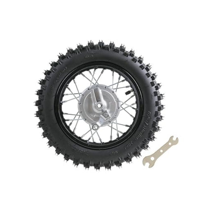 Front Rear Wheel Set, 80/100-10 Rear 60/100-12 Front Tire & Rim Tube with Drum Brake Assembly, 12mm Axle Hole Complete 12” 10“ inch Wheels for CRF50 70 XR70 110cc 90cc TTR Dirt Pit Bike