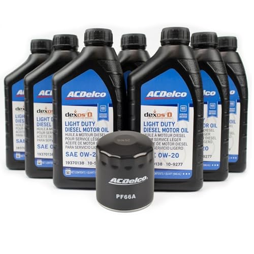 DmaxStore ACDelco DexosD 0w-20 Oil Change Kit 19370138, 10-9277 & PF66A, 19458926, 55495105, 19391402 Oil Filter LM2 LZ0 3.0l Duramax Silverado Sierra 1500 Tahoe Yukon Suburban Escalade Diesel