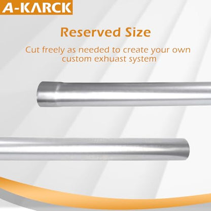 A-KARCK Straight Exhaust Pipe 2" OD, Mild Steel 30" Long Mandrel Exhaust Tube, Custom Your Own Exhaust System - size: 2", style: 30 INCH