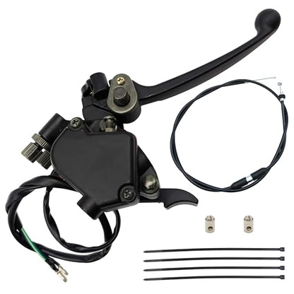 7/8" 22mm Thumb Throttle Cable with Dual Brake Lever Assembly