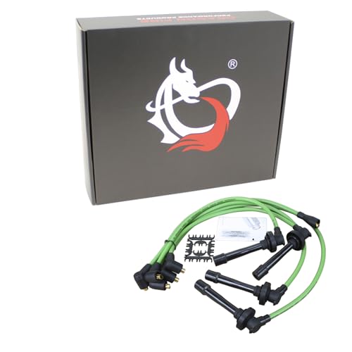 DRAGON FIRE PERFORMANCE 8.5mm Green Ignition Spark Plug Wire Set For All 1992-2002 Acura Honda Integra Civic B-Series V-Tech All 1.6L 1.8L B16 B17 B18 B20 JDM Replaces HE64 Oem Fit PWTD-DF-G