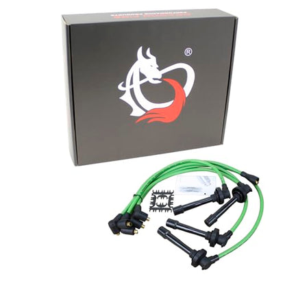 DRAGON FIRE PERFORMANCE 8.5mm Green Ignition Spark Plug Wire Set For All 1992-2002 Acura Honda Integra Civic B-Series V-Tech All 1.6L 1.8L B16 B17 B18 B20 JDM Replaces HE64 Oem Fit PWTD-DF-G