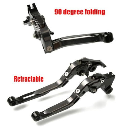 for KLX230 klx230 2026 2025 Adjustable Folding Scooter Brake Clutch Lever Handle2020-2026 Motorcycle Accessories (Black) - color: Black