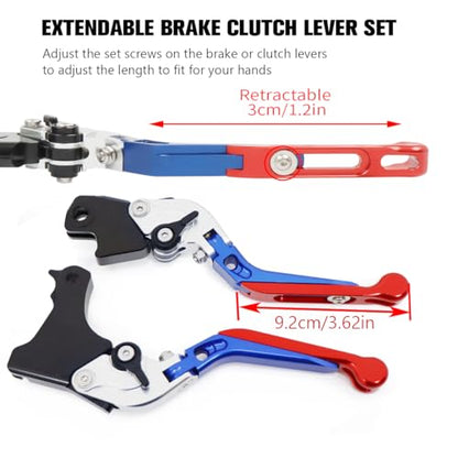 CHIFUN Brake Lever and Clutch Lever Set Replacement for BMW G310R G310GS 2017-2025, Motorcycle Foldable Length Adjustable Handlebar Lever (Blue) - color: Blue