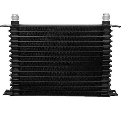 15 Row Black Aluminum Bolt-On Automotive Engine Heavy Duty Towing Transmission Oil Cooler 6AN in-Line Hose 8 Inch 90w Electric Cooling Fan Kit