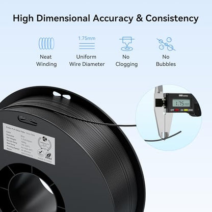 Creality PLA 3D Printer Filament, Black & Black, 2-Pack, 2KG Total - color: Black*2 Pla, size: 2kg