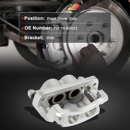 cciyu Front Left Disc Brake Caliper Assembly w/Bracket 18-B5023 - size: Front Left[18-B5023]