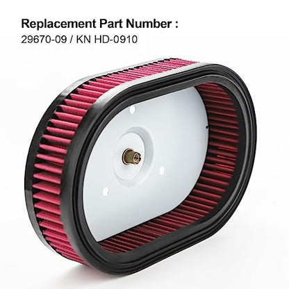 High Performance Air Filter HD-0910 For Harley Davidson 2009-2017 Fat Bob, Dyna Low Rider, Wide Glide, Switchback, CVO Limited