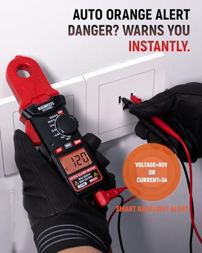 KAIWEETS DC Clamp Meter 200A AC/DC Amp Meter True RMS Compact Multimeter - color: Red