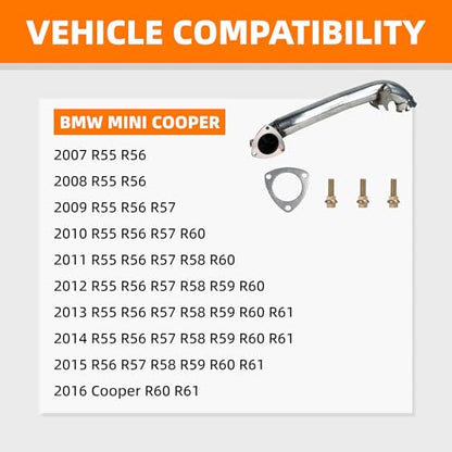 Exhaust Pipe Replacement Compatible with MINI Cooper 2007-2016 1.6T, Direct Fit Muffler Assembly, Enhanced Exhaust Sound, Rust Resistant Build, Bolt-On Installation