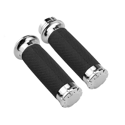 1 Inch/25mm MotorcycleGrips Cable Throttle Hand Grips for Harley Touring Softail Dyna Street Glide Sportster 883/1200Cruisers Choppers - color: Chrome