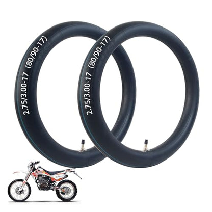 2 Pack 2.75/3.00-17 Heavy Inner Tube, 80/90-17 Replacement Tire - size: 2.75/3.00-17 (2 Pack)