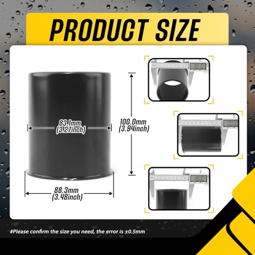 2Pcs 3.27" Stainless Trailer Wheel Center Caps, 3.94" H Matte Black - color: Matte Black, size: 3.27" Hub 3.94"H