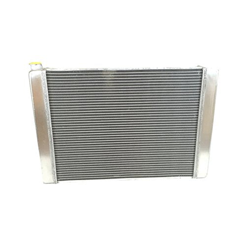 JSD G168 2 Row Single Pass Aluminum Racing Radiator Overall 28" x19" x3" Compatible with Chevy GM SBC BBC - size: 28" x19" x3"