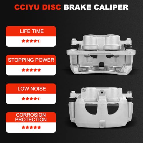 cciyu Front Left & Right Disc Brake Calipers w/Bracket 18B5173 18B5172 - size: Front[18B5173+18B5172]