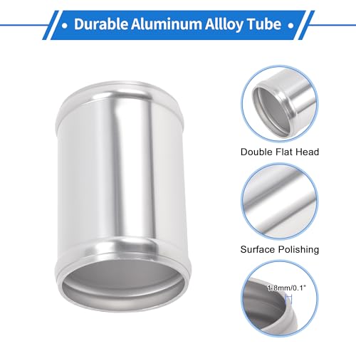 2.5" OD 0° 6063 Aluminum Alloy Tube Intercooler Pipe Polishing Air Intake Connection Hose Bilateral with Hump 4" Length 0.07" Thickness - size: 2.5"OD 4"Length