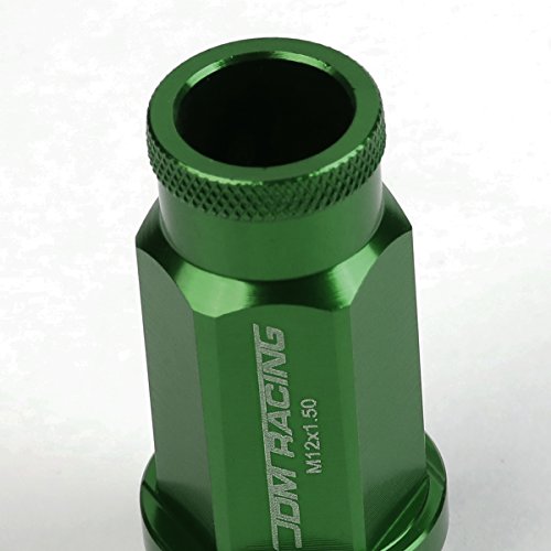 Auto Dynasty 20-Piece M12 x 1.5 Extended Aluminum Alloy Wheel Lug Nuts+Adapter Key (Green) - color: Green