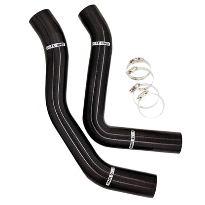 Silicone Radiator Coolant Hose Kit Upper and Lower 2Pcs, Fit for Dodge Ram 1500 2002-2008 4.7L (Black) - color: Black