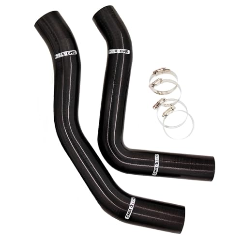 Silicone Radiator Coolant Hose Kit Upper and Lower 2Pcs, Fit for Dodge Ram 1500 2002-2008 4.7L (Black) - color: Black