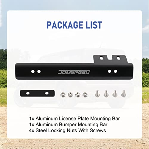 JDMSPEED Black Front Bumper License Plate Mount Bracket Relocator Holder Bar - color: Black