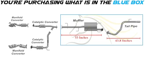Exhaust Muffler and Tail Pipe System Kit Compatible with Toyota FJ Cruiser 2007-2014 4.0L | Stainless Steel | Northeastern Exhaust | Includes Gaskets, Hangers and Bolt Kit | Direct-Fit Replacement