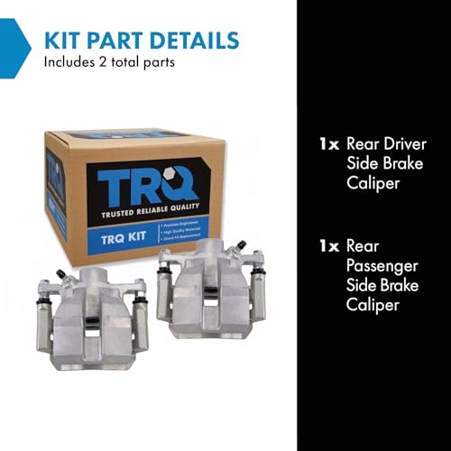 TRQ Rear Brake Caliper Set Zinc Coated Brackets Hardware - style: CLA31961