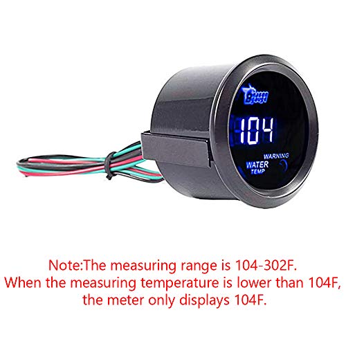 ESUPPORT Car 2" 52mm Digital Water Temp Gauge Temperature Meter Fahrenheit - color: Water Temp F Gauge