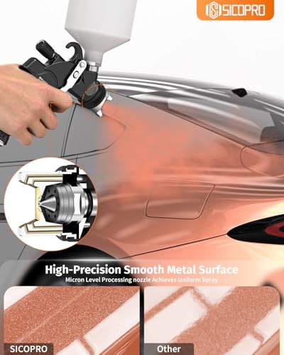 HVLP Spray Gun, Automotive Paint Gun, Spray Gun for Painting - color: Black