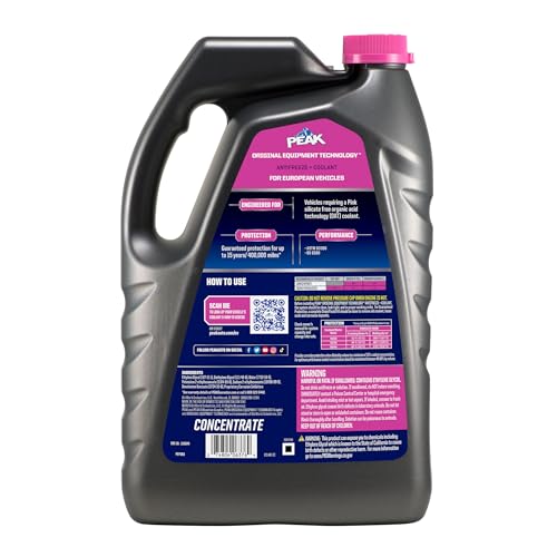 PEAK OET Extended Life Pink Concentrate Antifreeze/Coolant for European Vehicles, 1 Gal. - size: Concentrate
