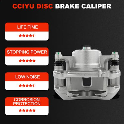 cciyu Front Left Disc Brake Caliper Assembly w/Bracket 18B4880A - size: Front Left[18B4880A]